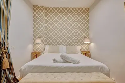 Cama o camas de una habitación en Heart of Pamplona Apartments III by clabao