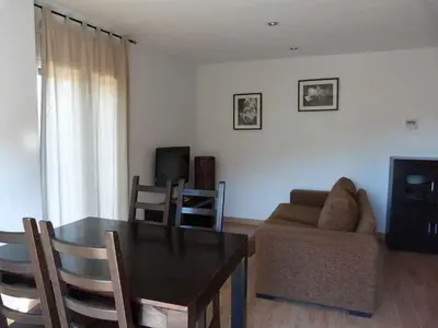 Una televisión o centro de entretenimiento en Apartamentos Puerta de Ordesa