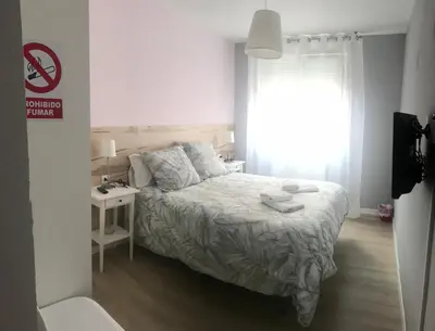 Cama o camas de una habitación en Alojamientos Olga
