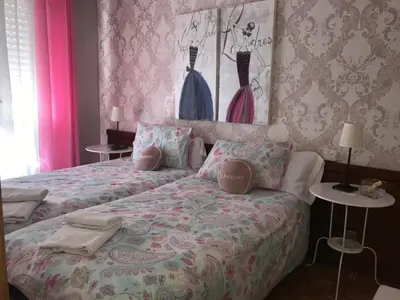 Cama o camas de una habitación en Alojamientos Olga