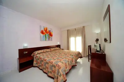 Cama o camas de una habitación en Hotel Vall d´Aneu