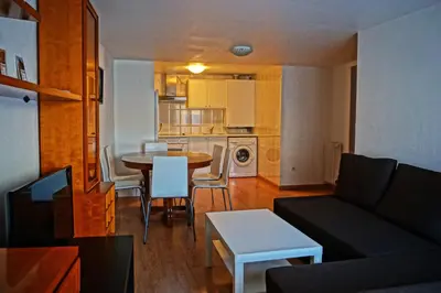Una cocina o zona de cocina en Apartamentos Turísticos Río Gallego (Apartamento Huesca)