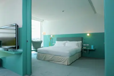 Cama o camas de una habitación en Hotel Hiberus