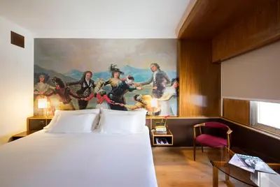 Cama o camas de una habitación en Hotel Goya