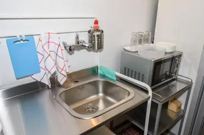Una cocina o zona de cocina en Albergue Valderrobres Auto check-in