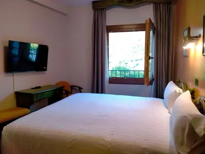 Cama o camas de una habitación en Edelweiss Hotel