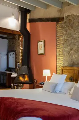 Cama o camas de una habitación en Hotel La Freixera
