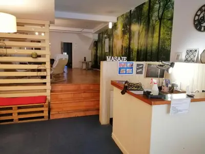 Una cocina o zona de cocina en Albergue Puente para peregrinos