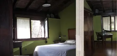 Cama o camas de una habitación en Hostal Itzalargikoborda
