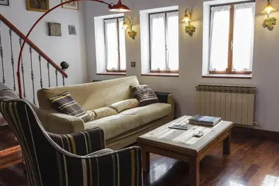 Zona de estar de Acogedor apartamento rural para escapada tranquila