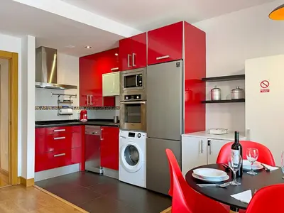 Una cocina o zona de cocina en Apartamentos Puente La Reina
