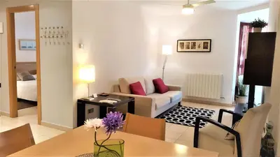 Zona de estar de Sierco Apartamentos Ainsa