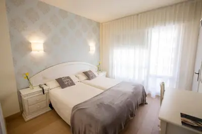 Cama o camas de una habitación en Hotel Ciudad De Calahorra