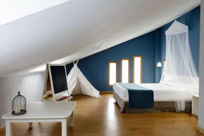 Cama o camas de una habitación en Hotel Jakue