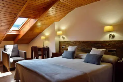 Cama o camas de una habitación en Hotel L'Aüt