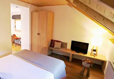Cama o camas de una habitación en Hotel Lo Paller