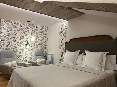 Cama o camas de una habitación en Hotel Abetos
