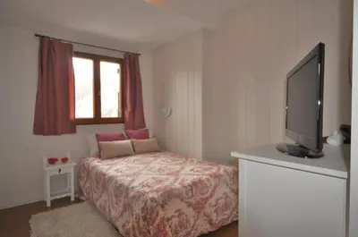 Una televisión o centro de entretenimiento en Hotel Tirol