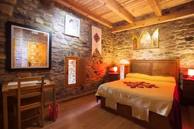 Cama o camas de una habitación en Castillo de Añón de Moncayo