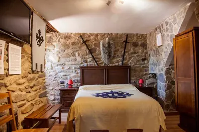 Cama o camas de una habitación en Castillo de Añón de Moncayo
