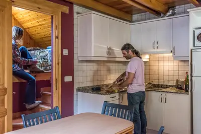 Una cocina o zona de cocina en Bungalows Verneda Mountain Resort