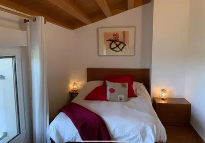 Cama o camas de una habitación en Agrovillaujue apartamentos rurales