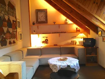 Zona de estar de Duplex Con Encanto En Vielha