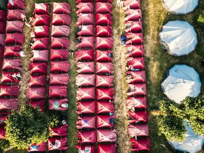 Jardín al aire libre en Running of the Bulls All Inclusive Camping Pamplona