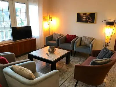 Una televisión o centro de entretenimiento en Spacious Villa in Alforja with Private Pool, Mountain View