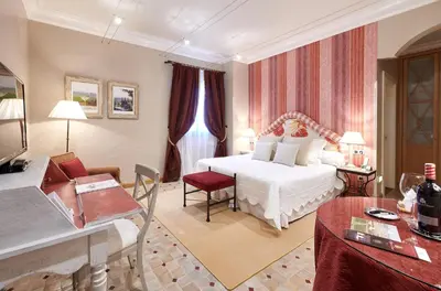 Cama o camas de una habitación en Hotel Pago De Cirsus
