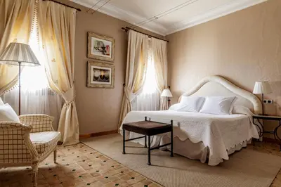 Cama o camas de una habitación en Hotel Pago De Cirsus