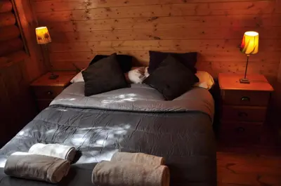 Cama o camas de una habitación en Camping La Estanca