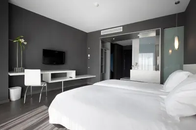 Cama o camas de una habitación en Hotel MasMonzon