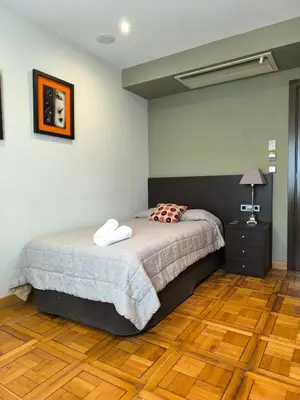 Cama o camas de una habitación en Hotel Santa Barbara