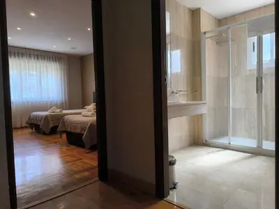 Cama o camas de una habitación en Hotel Santa Barbara