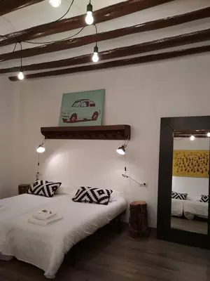 Cama o camas de una habitación en Pension Casa Pinilla