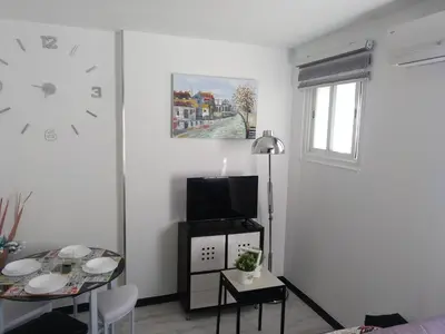 Una televisión o centro de entretenimiento en Apartamento Cigüeña 1