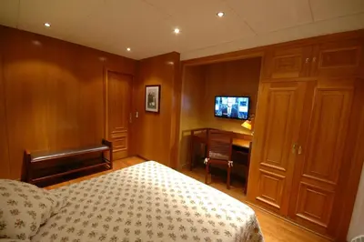 Cama o camas de una habitación en Hotel Els Puis