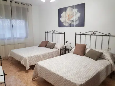 Cama o camas de una habitación en Lagunen Etxea