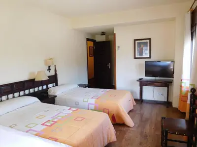 Cama o camas de una habitación en Hotel Restaurante Las Galias