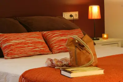 Cama o camas de una habitación en Apartamentos Uncastillo