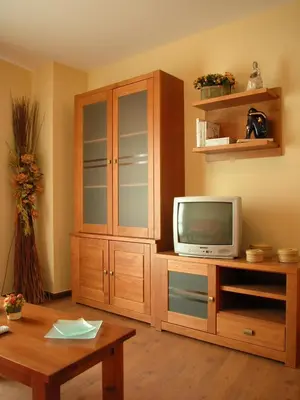 Una televisión o centro de entretenimiento en Apartamentos Estop