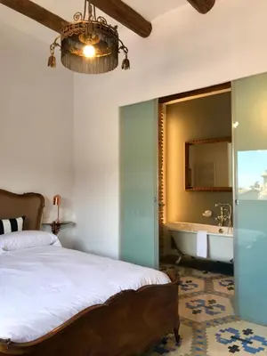 Cama o camas de una habitación en Casa rural El Ralenco