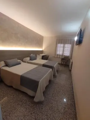 Cama o camas de una habitación en Hotel Querol
