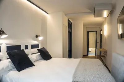 Cama o camas de una habitación en Hotel Alda Jolio Jaca