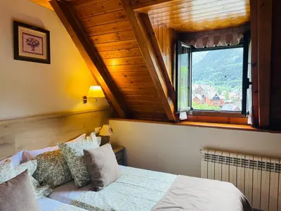 Cama o camas de una habitación en Hostal Escuils