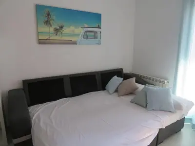 Cama o camas de una habitación en Alcañiz Flats II