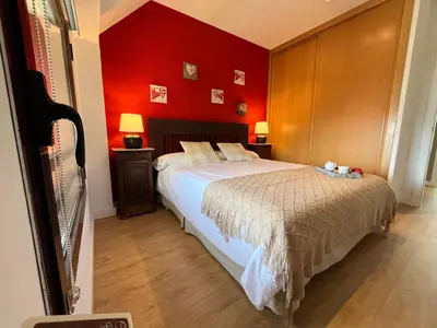 Cama o camas de una habitación en Apartamento Vistas Peña Telera con WIFI