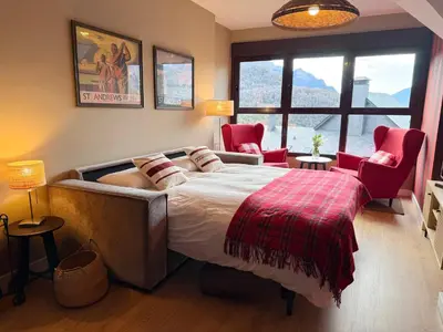 Cama o camas de una habitación en Apartamento Vistas Peña Telera con WIFI