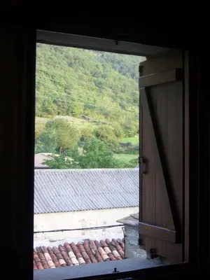 Vista general de una montaña o vista desde the country house